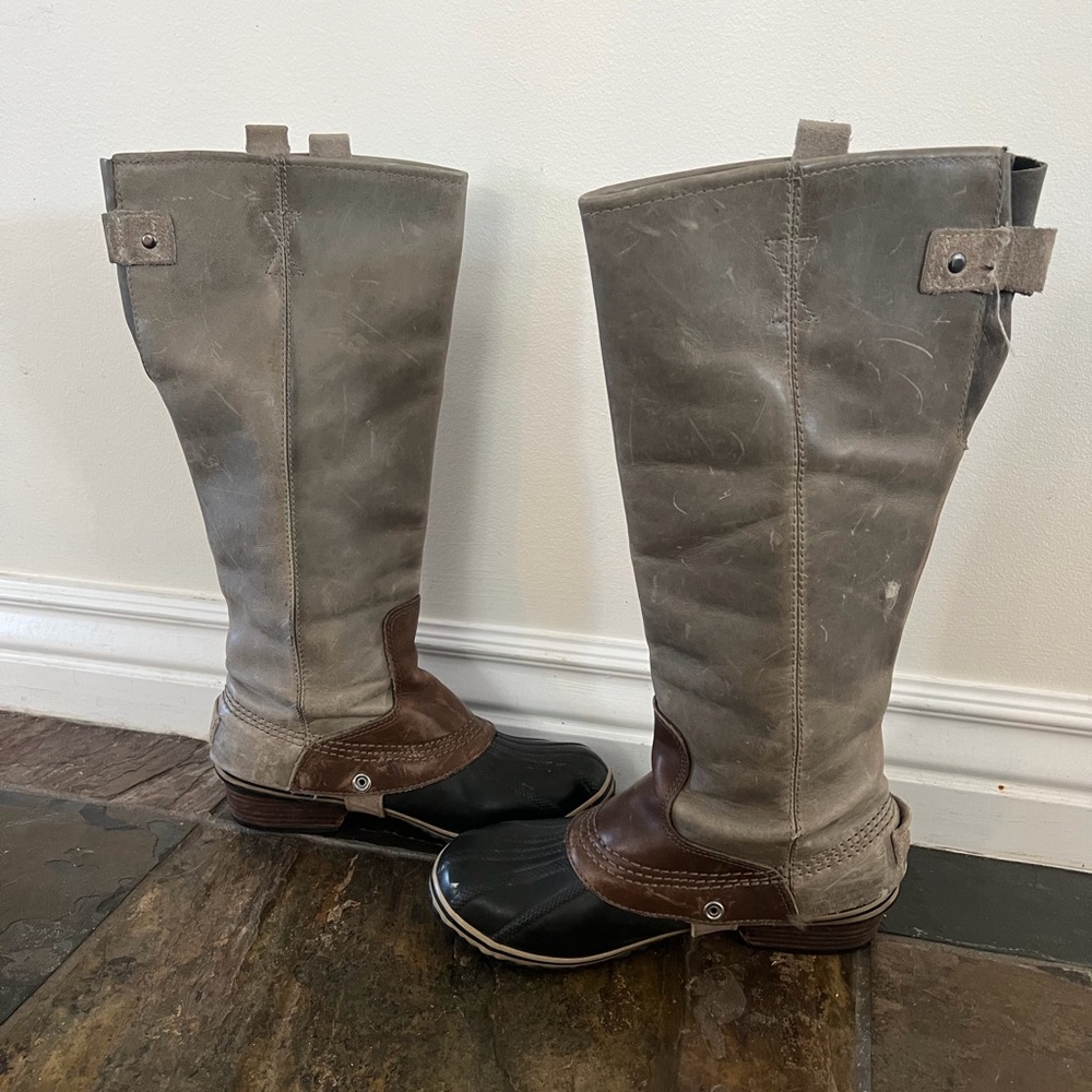 SOREL SLIMPACK TALL 7 Equestrian Riding Shale Gray Waterproof RARE - Picture 3 of 7